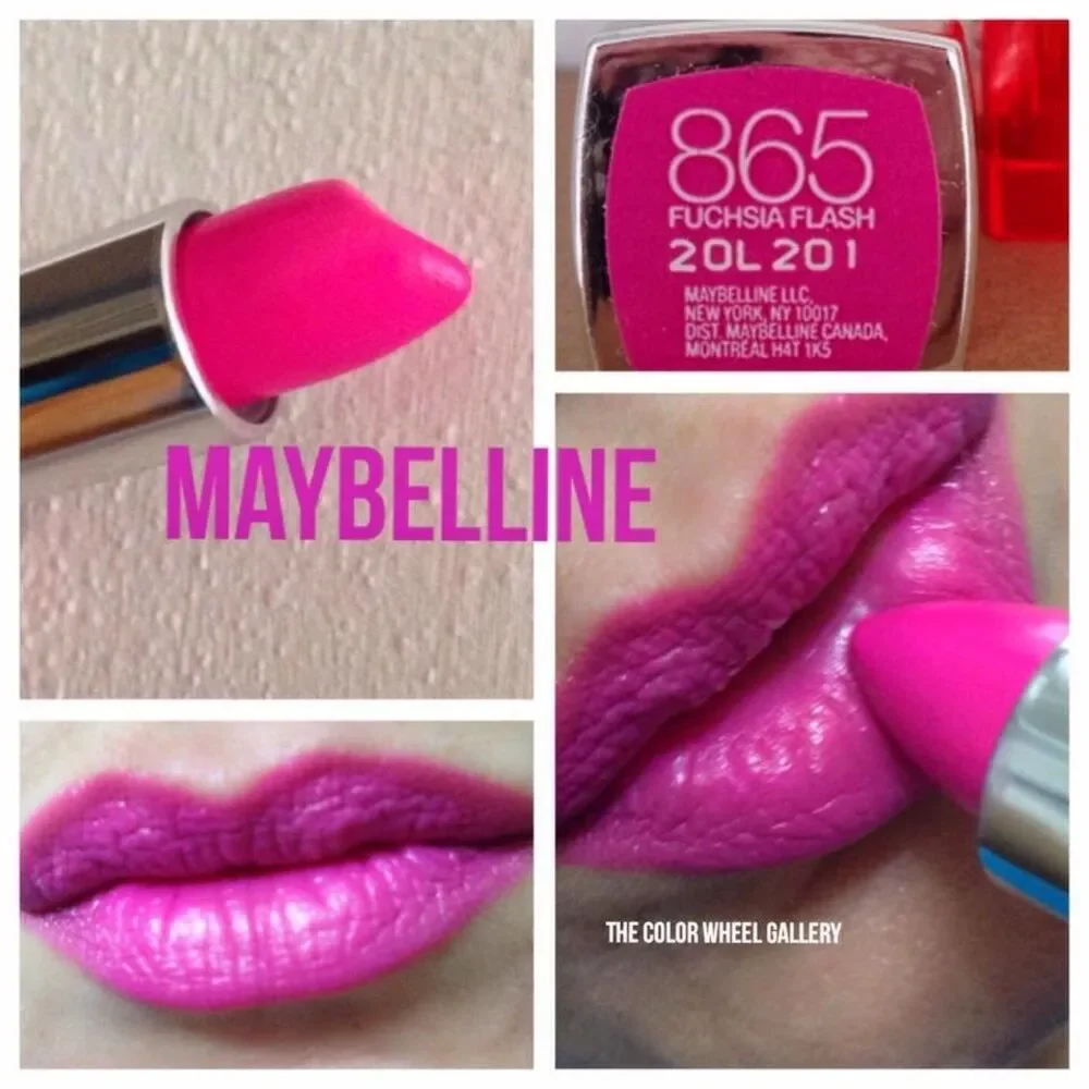 3x Maybelline Color Sensational Vivid Lipstick 865 Fuchsia Flash Satin Finish